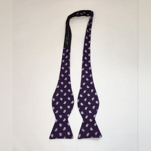 John W. Nordstrom 100% Silk Bowtie Bow Tie Purple Paisley Made in USA